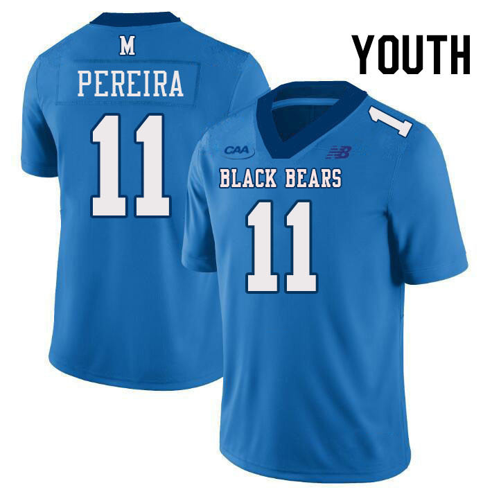 Youth #11 Ayden Pereira Maine Black Bears College Football Jerseys Stitched Sale-Light Blue